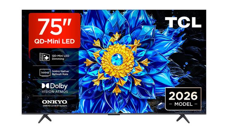 TCL 75 Inch 75P8L-UK Smart 4K UHD HDR Mini LED Google TV