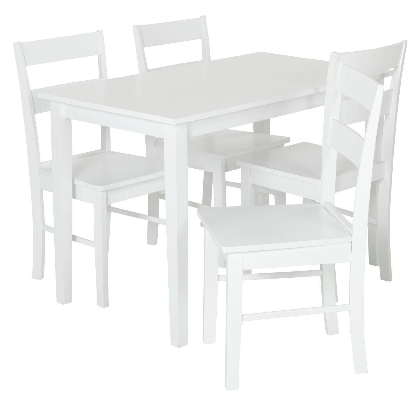 Habitat Chicago Table & 4 Chairs - White