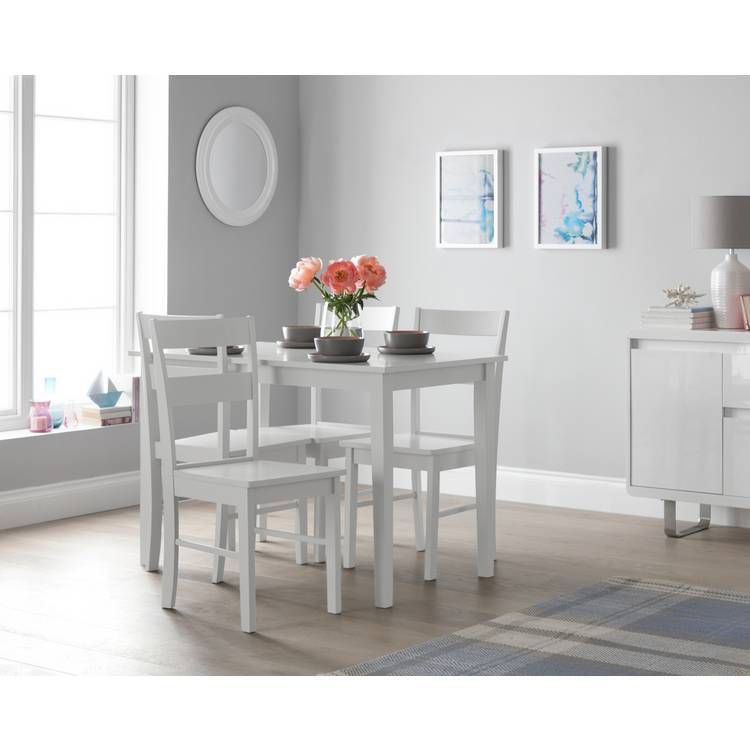 Argos Home Chicago White Dining Table & 4 White Chairs 0
