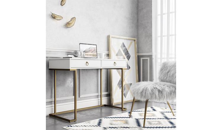 Dorel Camila 2 Drawer Desk - White