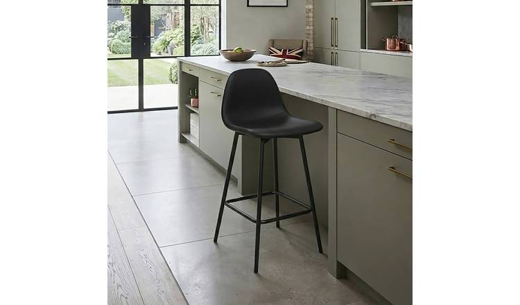 Dorel Calvin Faux Leather Bar Stool - Black