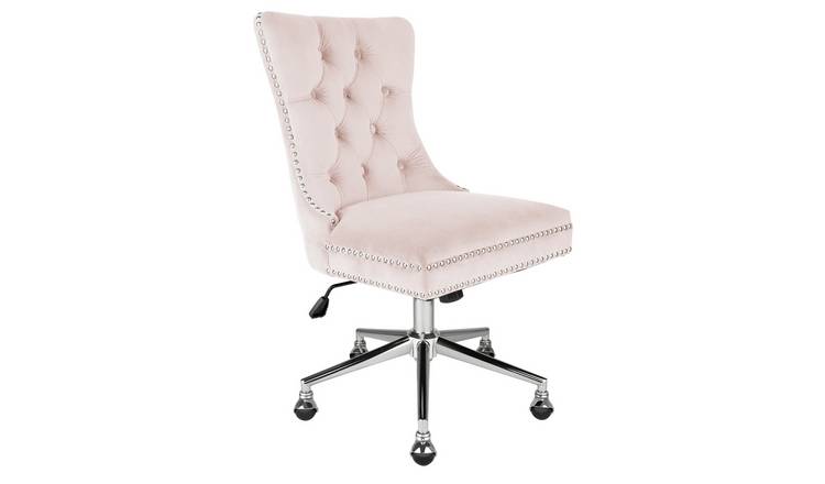 Argos Home Princess Velvet Handleback Office Chair - Pink