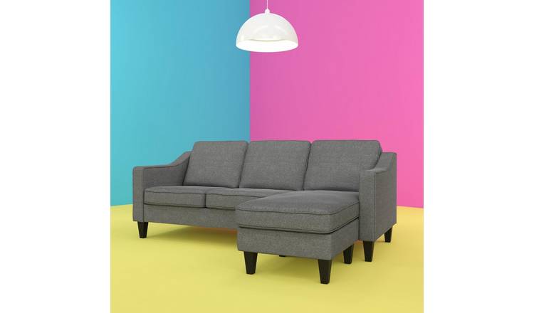 Dorel Brighton Fabric Right Hand Corner Chaise Sofa - Grey