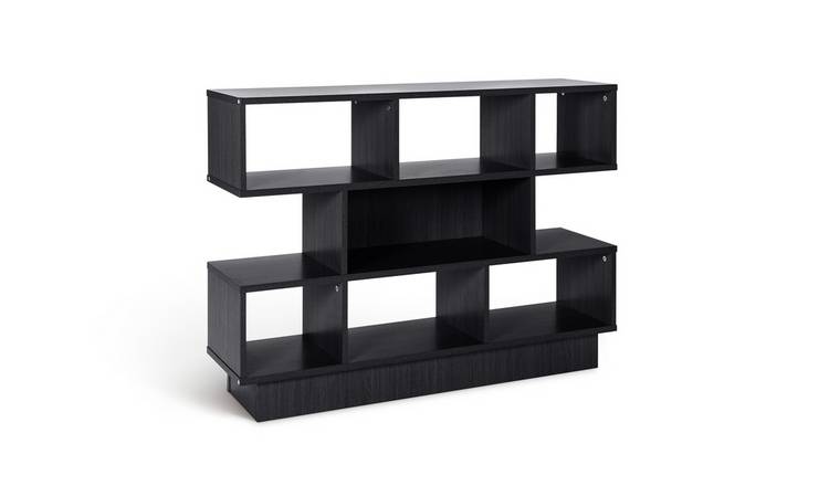 Habitat Cubes Short Wide Bookcase - Black