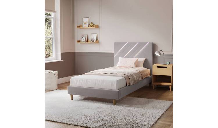 XR Living Lily Single Bed Frame With App Controlled LED - Grey