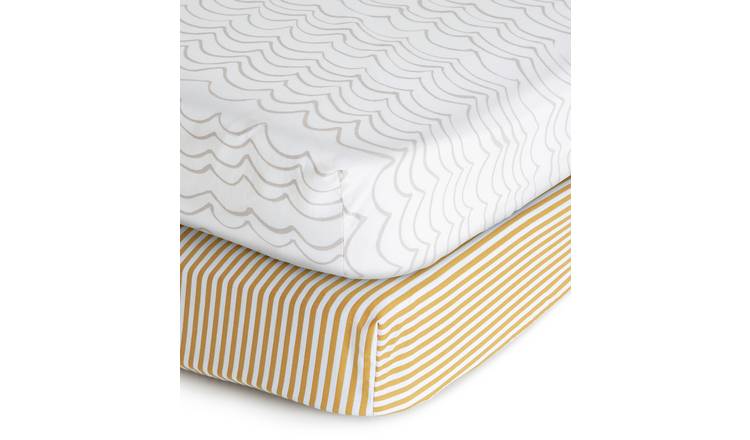 Habitat Kids Cotton Stripes 2 Pack Fitted Sheets - Toddler