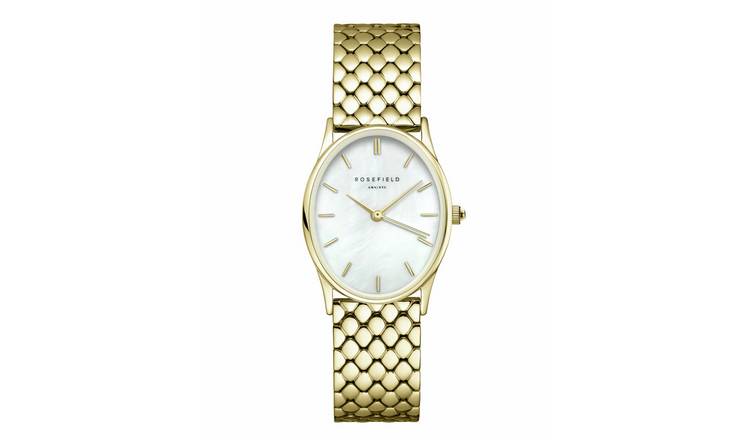 Rosefield Oval Ladies Gold Stainless Steel Bracelet Watch