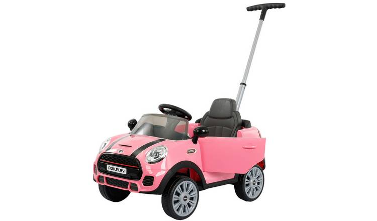 Rollplay Mini Cooper Play Push Car 2 in 1 Ride On - Pink