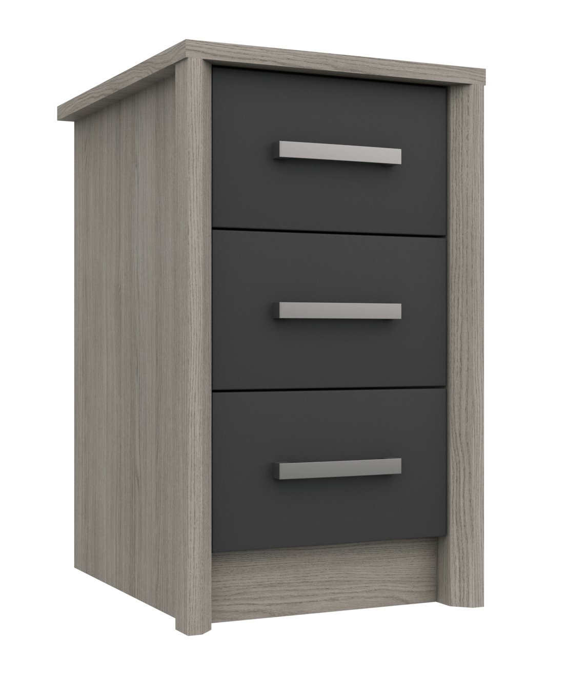 Grasmere 3 Drawer Bedside Table - Dark Grey