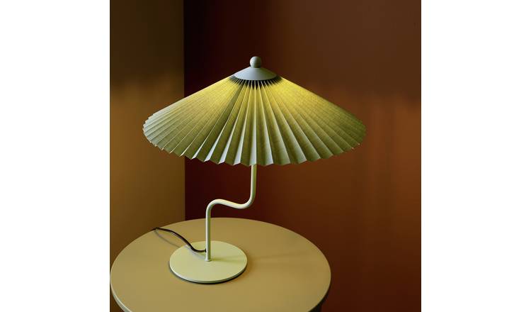 Habitat Tierney Metal Pleated Shade Table Lamp - Green