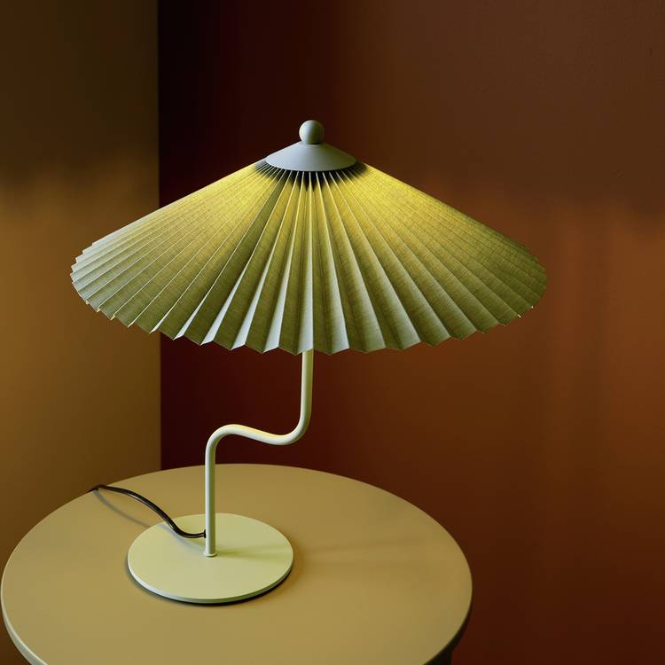 Habitat Tierney Metal Pleated Shade Table Lamp - Green 0