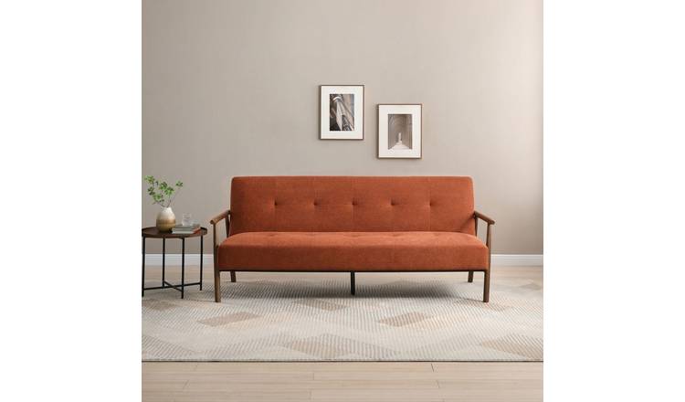 Kyoto Berkeley Small Double Fabric Sofa Bed - Orange