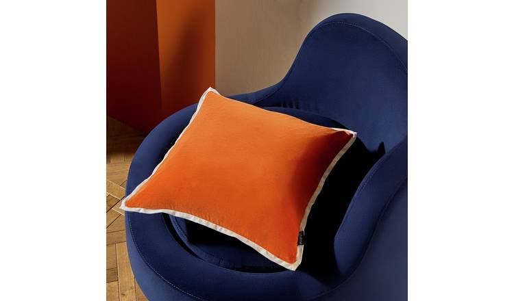 Habitat Velvet Cushion Burnt Orange - 43x43cm