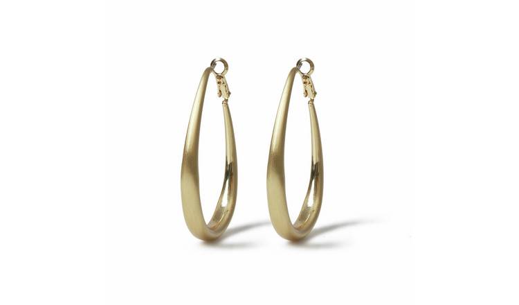 Freedom Brushed Oversized Teardrop Hoop Earrings