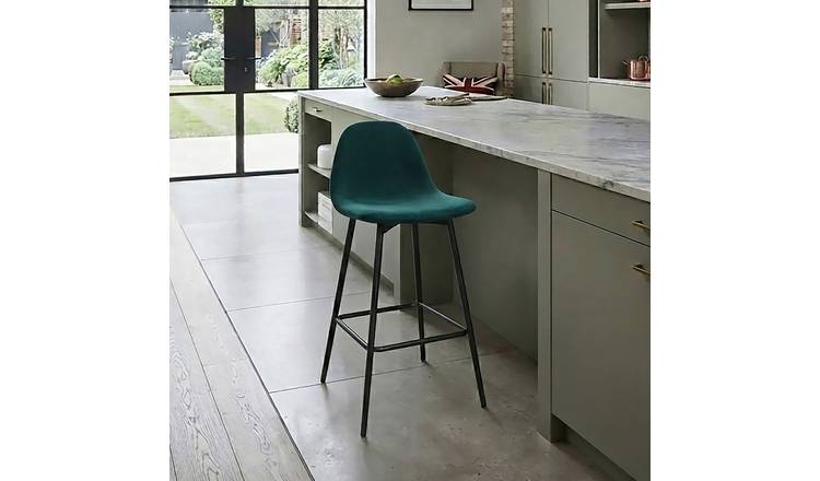 Dorel Calvin Velvet Bar Stool - Green