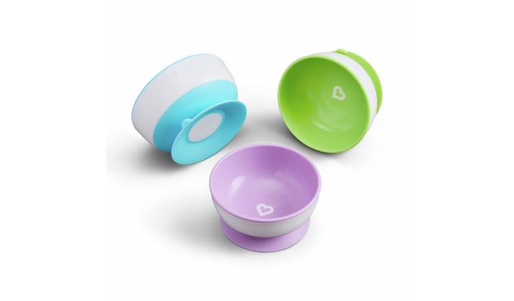 Munchkin Stay Put Suction Bowls - Pack of 3