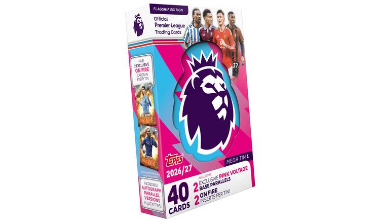 Topps Flagship Premier League 2026-27 Mega Tin Trading Cards - Pink