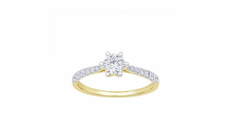 Pure Brilliance 9ct Yellow Gold 0.70ct Diamond Solitaire Ring - L