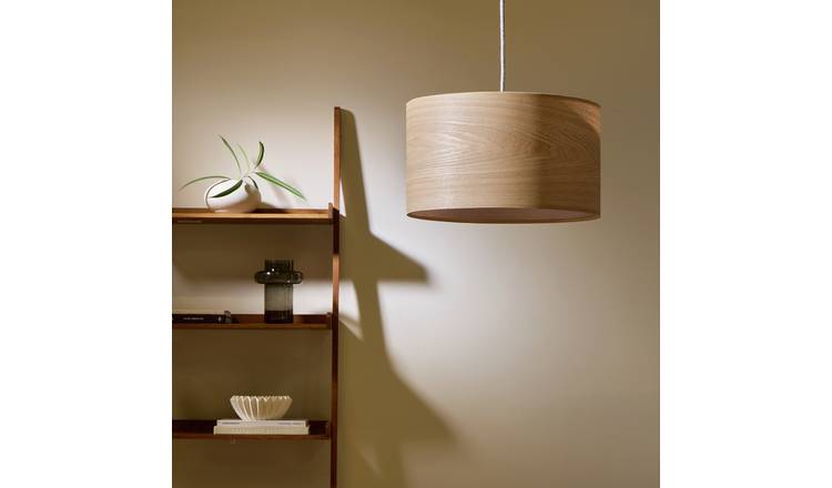 Habitat Light Oak Veneer Easy Fit Lampshade - 20cm