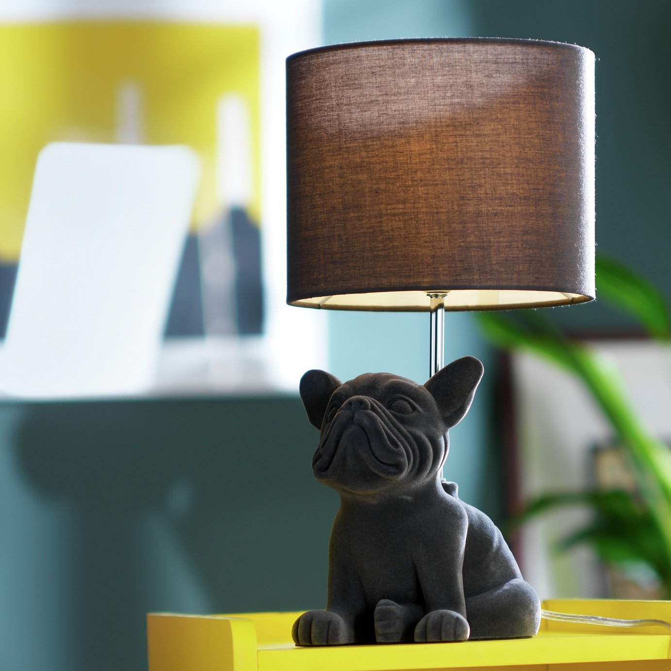 Argos Home Bridgette the Bulldog Table Lamp - Grey