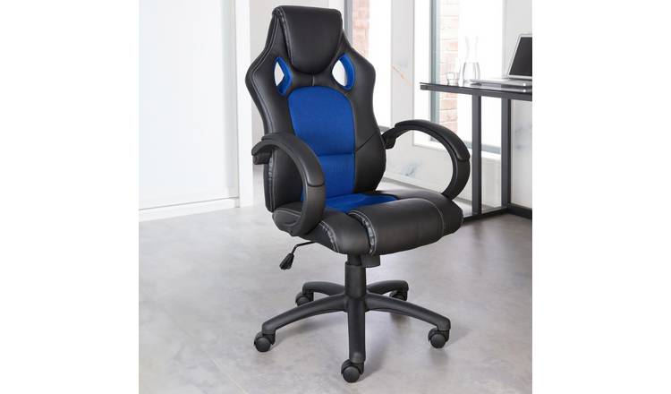 Dorel Daytona Faux Leather Office Chair - Black & Blue