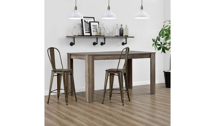 Dorel Luxor Pair of Metal Bar Stool - Bronze
