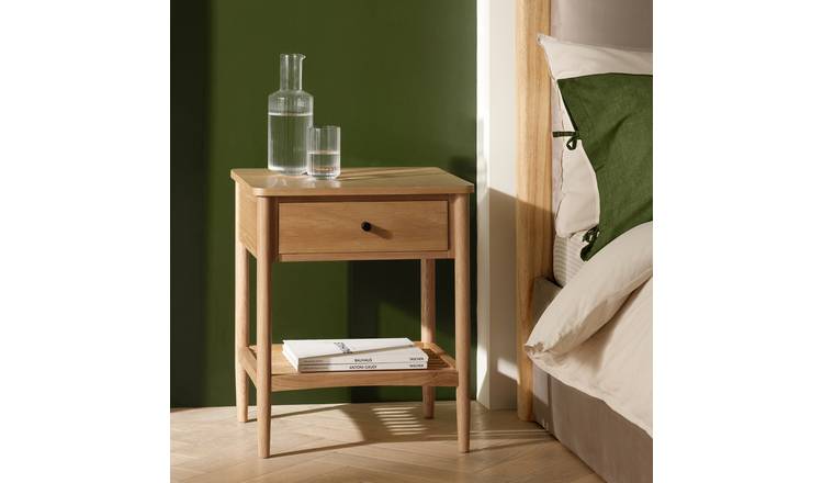 Habitat Chiltern 1 Drawer Bedside Table - Light Wood