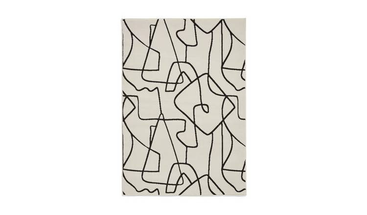 Argos Home Monochrome Black Jute Rug - 120x170cm