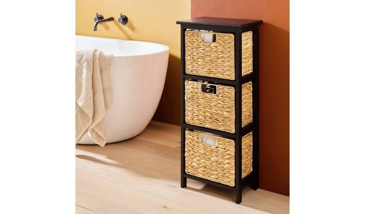 Habitat 3 Drawer Bathroom Unit - Black Frame
