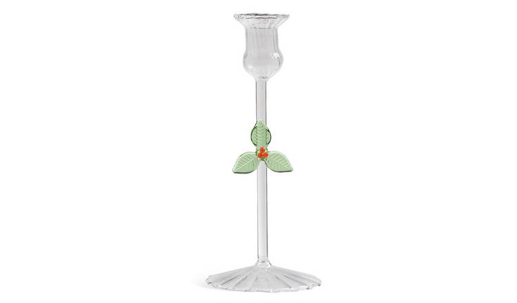 Argos Home Christmas Holly Taper Candle Holder