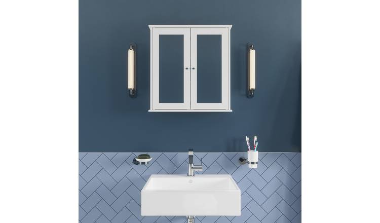Croydex Ashby 2 Door Mirrored Cabinet - Grey