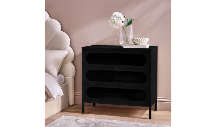 Argos Home Stephanie 3 Drawer Chest - Black