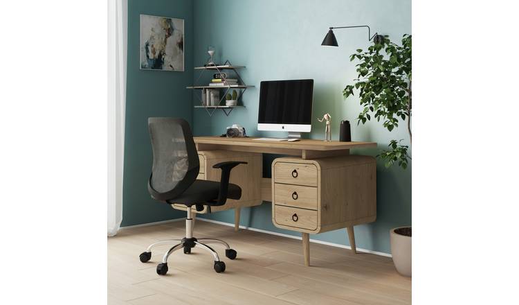 Dorel Somerest 6 Drawer Office Desk - Natural