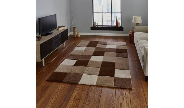 Think Rugs Brooklyn Geometric Brown Rug - 120x170cm