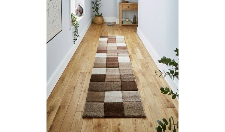 Think Rugs Brooklyn Geometric Brown Runner - 60x230cm