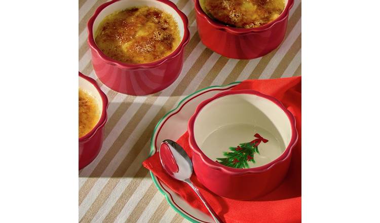 Argos Home Tree Fluted Red Ramekin Dishes - Pack of 4 