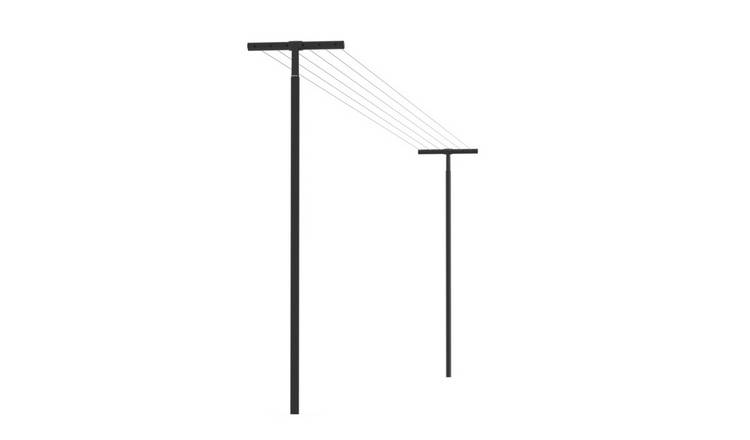 Brabantia 50m HangOut Wahing Lines With Poles - Black
