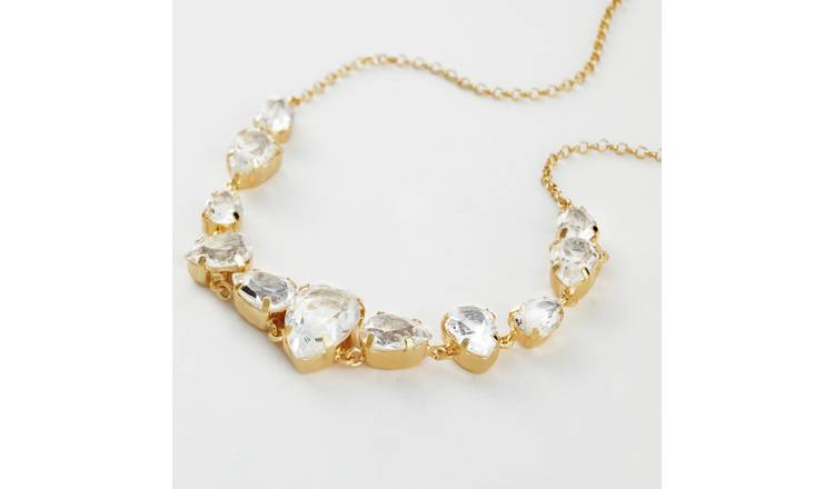 Revere Yellow Gold Plated 925 Sterling Silver Multi Crystals Necklace