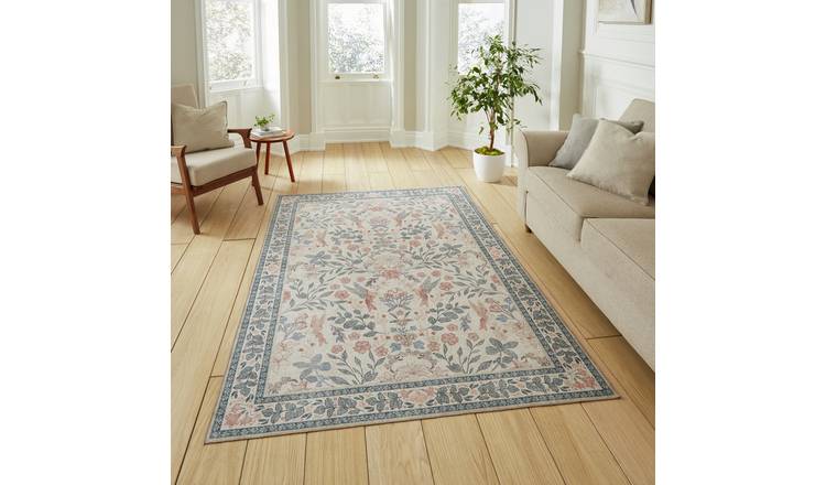 Think Rugs Versailles Floral Beige Runner - 61x230cm