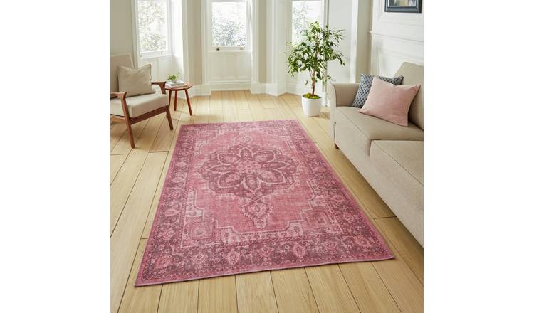Think Rugs Zahra Floral Pink Rug - 122x170cm