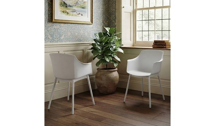 Dorel Camelo Pair Of Plastic Dining Chairs - White