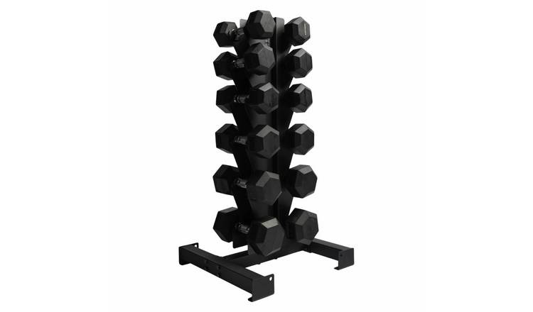 Northern Hex Dumbbells with Vertical Rack - Set of 12