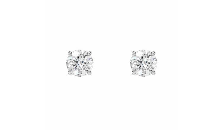 Pure Brilliance 9ct White Gold 2ct Diamond Round Brilliant Cut Stud Earrings
