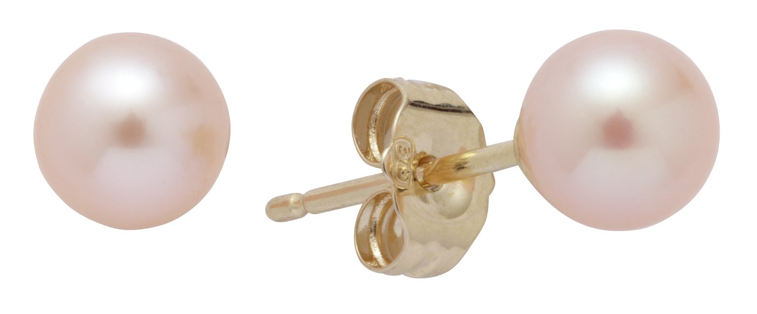 Revere 9ct Gold Pink Cultured Freshwater Pearl Earrings Review