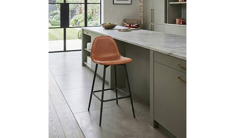 Dorel Calvin Faux Leather Bar Stool - Brown