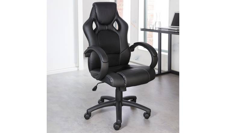 Dorel Daytona Faux Leather Office Chair - Black