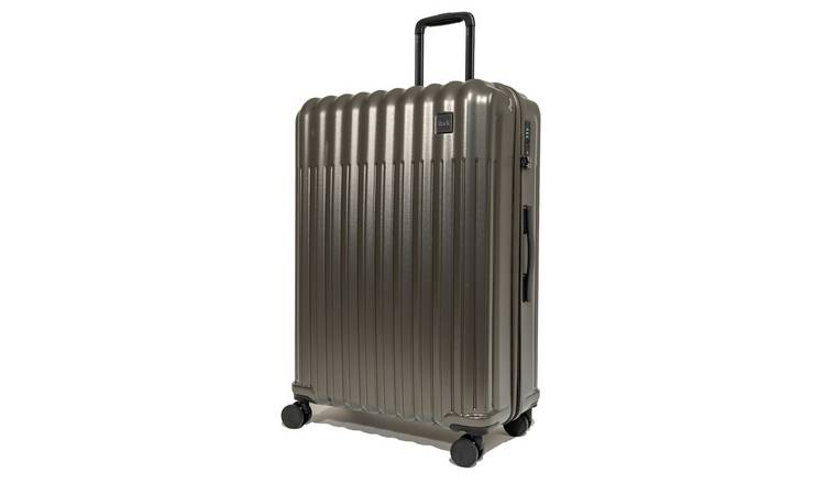 Rock 8 Wheel Hard Large Suitcase - Charcoal
