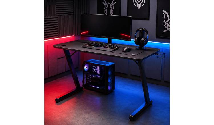 White Shark Helix Gaming Desk - Black