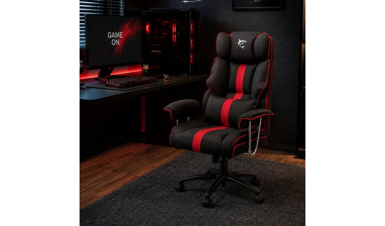 White Shark Le Mans Faux Leather Gaming Chair - Black and Red