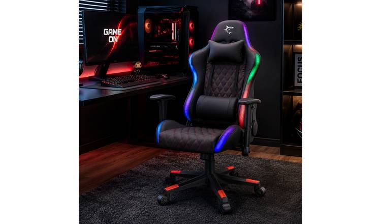 White Shark Thunderbolt RGB PU Leather Gaming Chair - Black